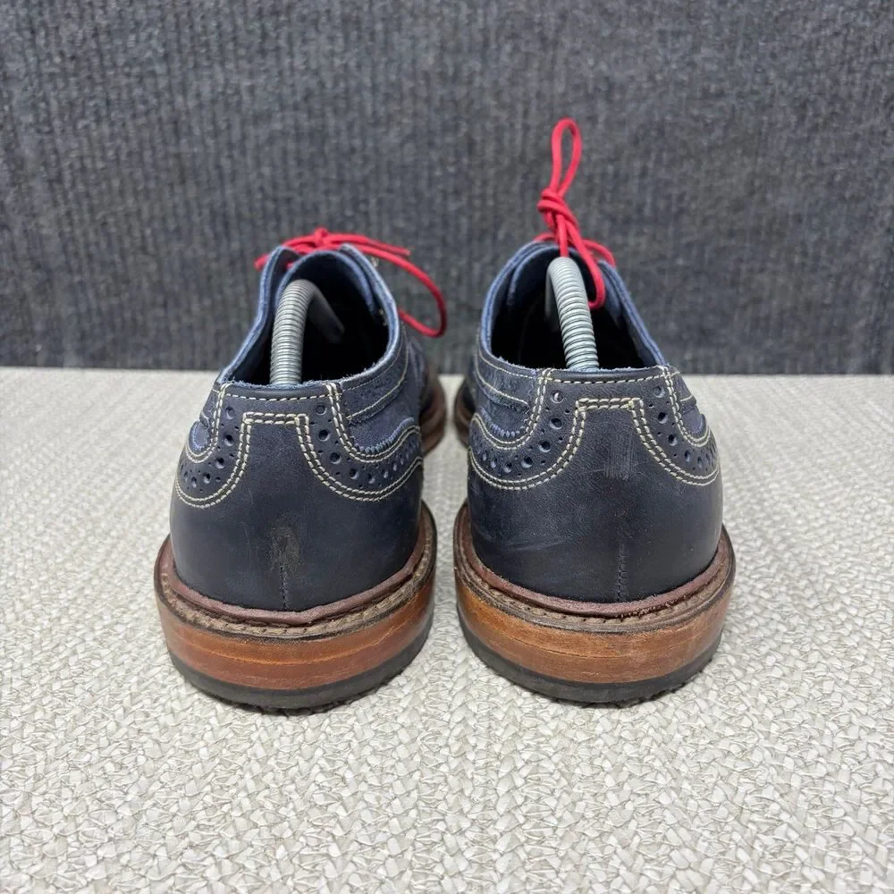 Allen Edmonds Neumok Wingtip Oxford Dress Shoes Blue Leather Mens 11 D